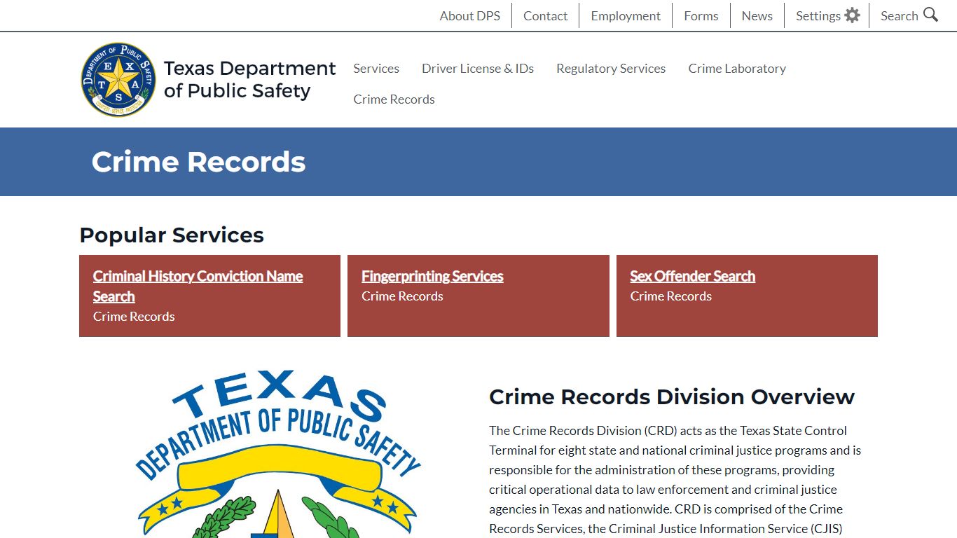 Crime Records - Texas Department of Public Safety