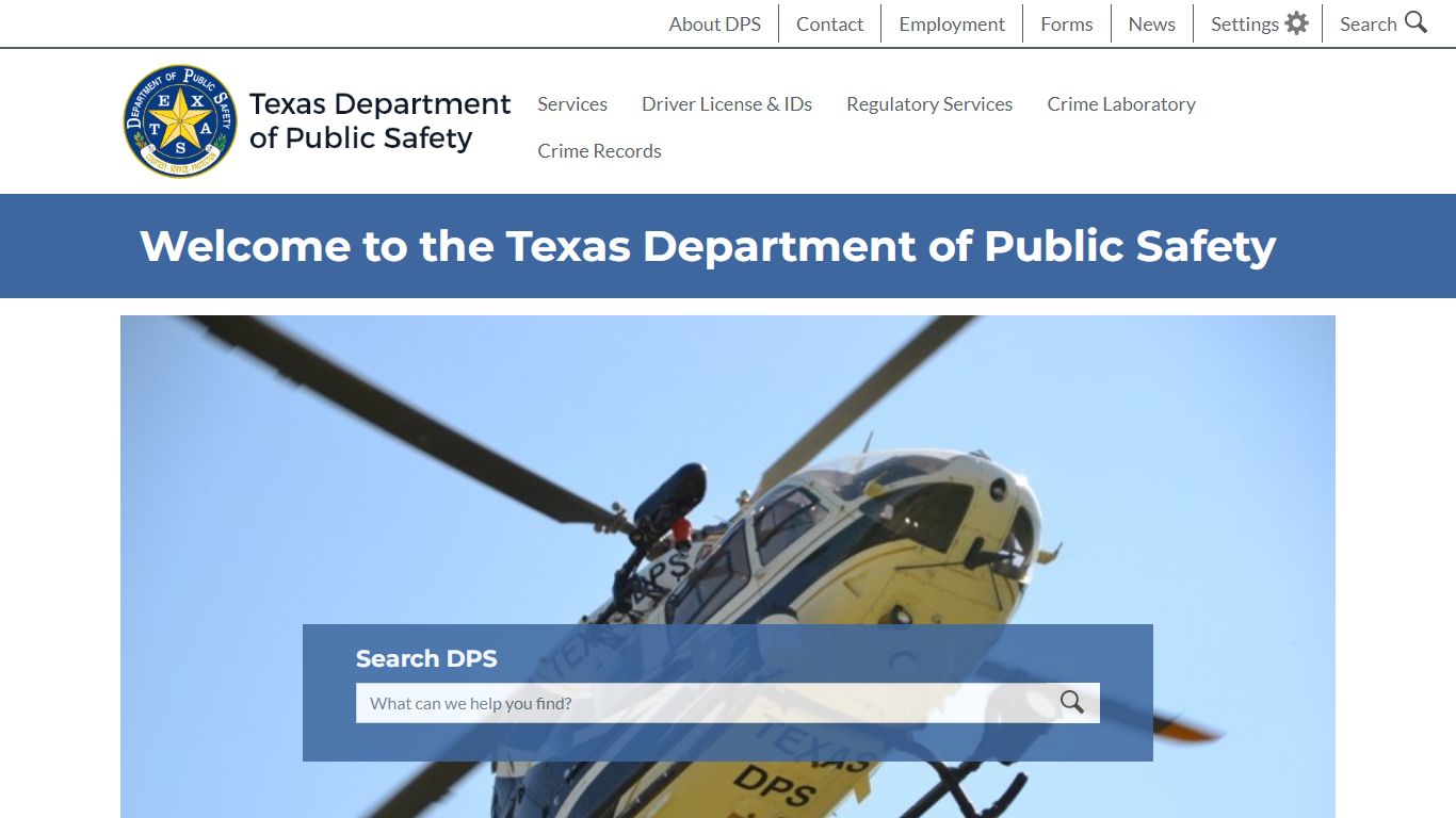 Welcome to the Texas Department of Public Safety